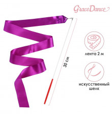 Лента гимнастическая с палочкой Grace Dance, 2 м, цвет фиолетовый