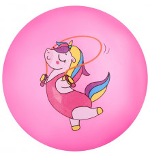 Мяч детский ZABIAKA «Единорожка со скакалкой», d=22 см, 60 г, цвет розовый